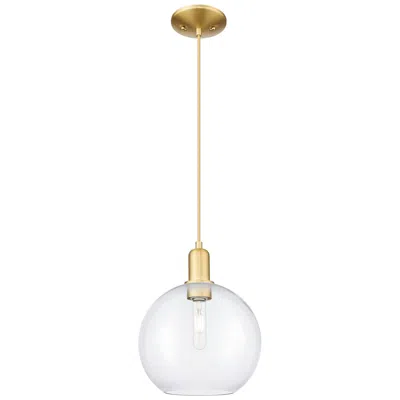 Innovations Lighting Arcadia Athens 10"w Satin Gold Cord Hung Mini Pendant With Clear Shade