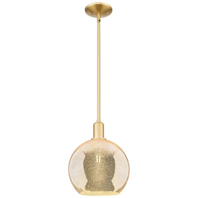 Innovations Lighting Arcadia Athens 10"w Satin Gold Stem Hung Mini Pendant W/ Mercury Shade