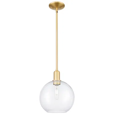 Innovations Lighting Arcadia Athens 10"w Satin Gold Stem Hung Mini Pendant With Clear Shade