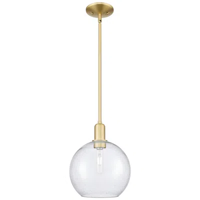Innovations Lighting Arcadia Athens 10"w Satin Gold Stem Hung Mini Pendant With Seedy Shade