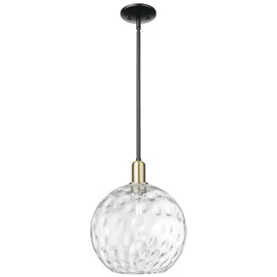 Innovations Lighting Arcadia Athens 12"w Black Brass Stem Mini Pendant W/ Water Glass Shade