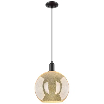 Innovations Lighting Arcadia Athens 12"w Black Cord Hung Mini Pendant W/ Mercury Shade
