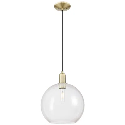 Innovations Lighting Arcadia Athens 12"w Brass Cord Hung Mini Pendant With Clear Shade