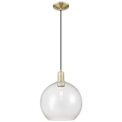 Innovations Lighting Arcadia Athens 12"w Brass Cord Hung Mini Pendant With Seedy Shade