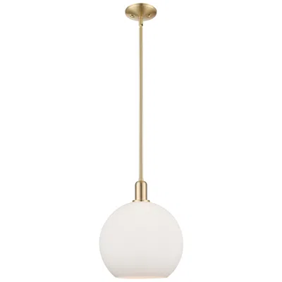 Innovations Lighting Arcadia Athens 12"w Bronze Stem Mini Pendant W/ Matte White Shade In Multi