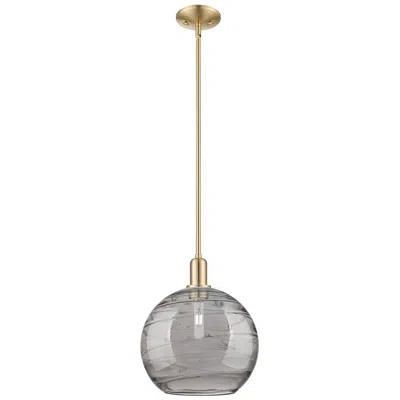 Innovations Lighting Arcadia Athens 12"w Bronze Stem Pendant W/ Light Smoke Deco Shade