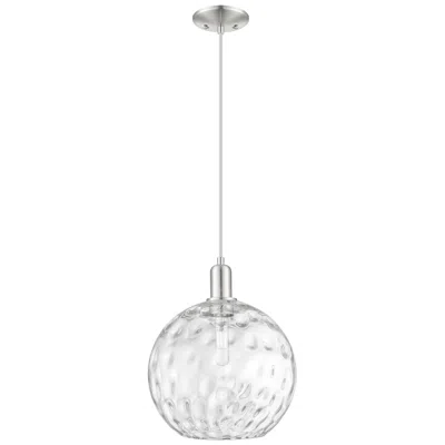 Innovations Lighting Arcadia Athens 12"w Brushed Nickel Cord Pendant W/ Water Glass Shade