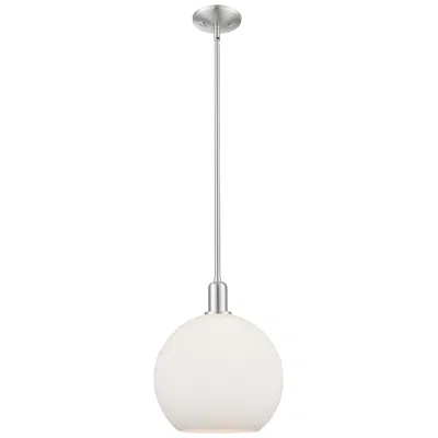 Innovations Lighting Arcadia Athens 12"w Brushed Nickel Stem Pendant W/ Matte White Shade