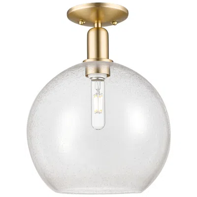 Innovations Lighting Arcadia Athens 12"w Champagne Bronze Semi.flush Mount With Seedy Shade