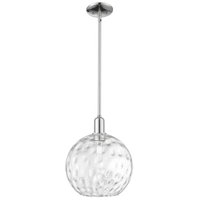 Innovations Lighting Arcadia Athens 12"w Chrome Stem Hung Mini Pendant W/ Water Glass Shade