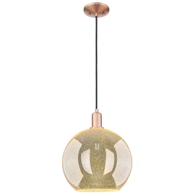 Innovations Lighting Arcadia Athens 12"w Copper Cord Hung Mini Pendant With Mercury Shade