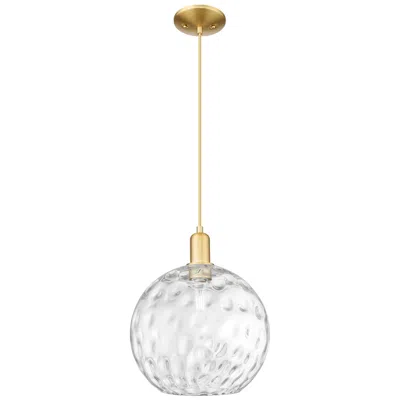 Innovations Lighting Arcadia Athens 12"w Gold Cord Hung Mini Pendant W/ Water Glass Shade