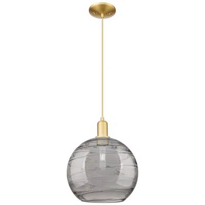 Innovations Lighting Arcadia Athens 12"w Gold Cord Pendant W/ Light Smoke Deco Swirl Shade