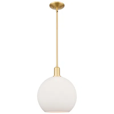 Innovations Lighting Arcadia Athens 12"w Gold Stem Hung Mini Pendant W/ Matte White Shade
