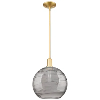 Innovations Lighting Arcadia Athens 12"w Gold Stem Pendant W/ Light Smoke Deco Swirl Shade