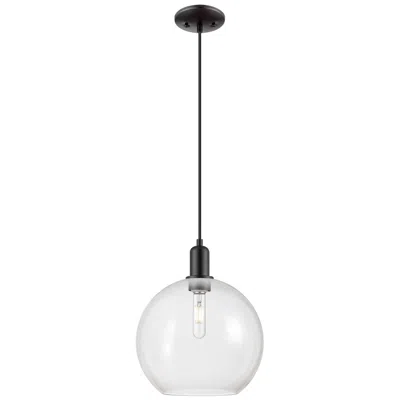 Innovations Lighting Arcadia Athens 12"w Matte Black Cord Hung Mini Pendant W/ Clear Shade