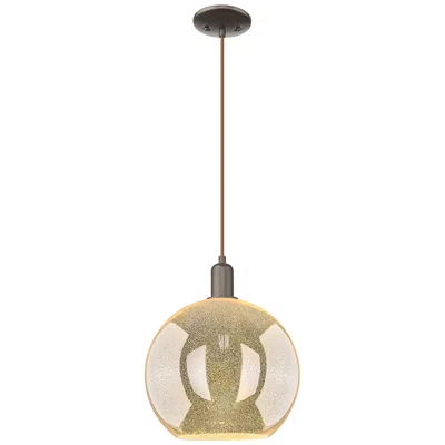 Innovations Lighting Arcadia Athens 12"w Oiled Bronze Cord Mini Pendant W/ Mercury Shade