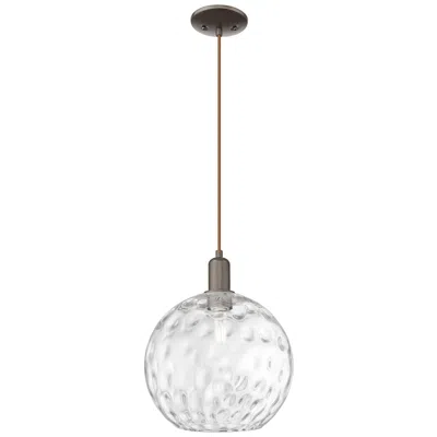 Innovations Lighting Arcadia Athens 12"w Oiled Bronze Cord Pendant W/ Water Glass Shade