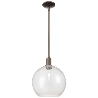 Innovations Lighting Arcadia Athens 12"w Oiled Bronze Stem Hung Mini Pendant W/ Seedy Shade