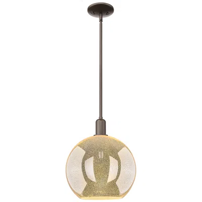 Innovations Lighting Arcadia Athens 12"w Oiled Bronze Stem Mini Pendant W/ Mercury Shade