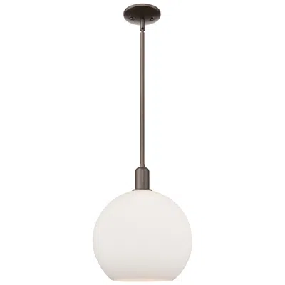 Innovations Lighting Arcadia Athens 12"w Oiled Bronze Stem Pendant W/ Matte White Shade