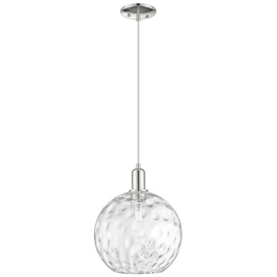 Innovations Lighting Arcadia Athens 12"w Polished Nickel Cord Pendant W/ Water Glass Shade