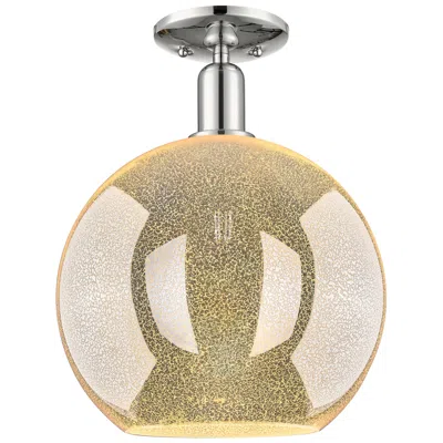 Innovations Lighting Arcadia Athens 12"w Polished Nickel Semi.flush Mount W/ Mercury Shade
