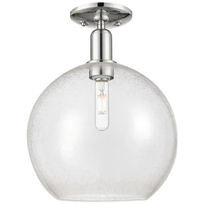 Innovations Lighting Arcadia Athens 12"w Polished Nickel Semi.flush Mount With Seedy Shade