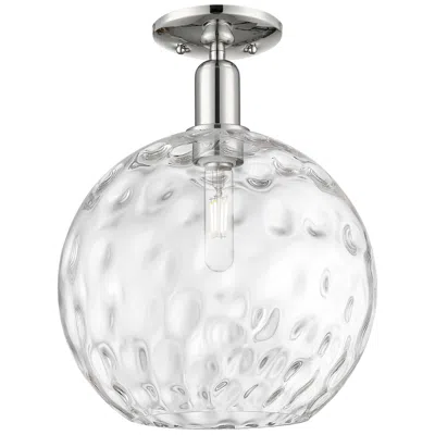 Innovations Lighting Arcadia Athens 12"w Polished Nickel Semi-flush W/ Water Glass Shade