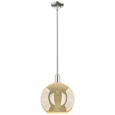 Innovations Lighting Arcadia Athens 12"w Polished Nickel Stem Mini Pendant W/ Mercury Shade