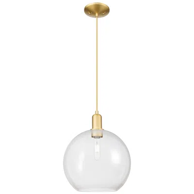Innovations Lighting Arcadia Athens 12"w Satin Gold Cord Hung Mini Pendant With Clear Shade In Gray
