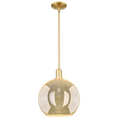Innovations Lighting Arcadia Athens 12"w Satin Gold Stem Hung Mini Pendant W/ Mercury Shade