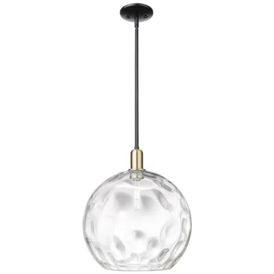 Innovations Lighting Arcadia Athens 13"w Black Brass Stem Mini Pendant W/ Water Glass Shade