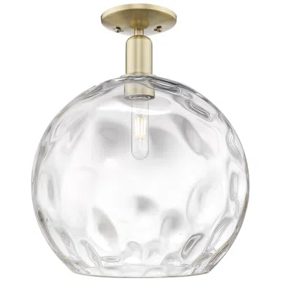 Innovations Lighting Arcadia Athens 13"w Brass Semi.flush Mount With Water Glass Shade
