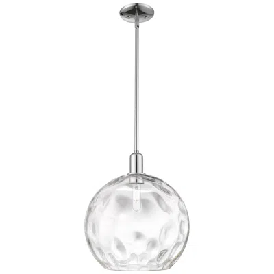 Innovations Lighting Arcadia Athens 13"w Chrome Stem Hung Mini Pendant W/ Water Glass Shade