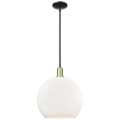 Innovations Lighting Arcadia Athens 14"w Black Brass Stem Mini Pendant W/ Matte White Shade