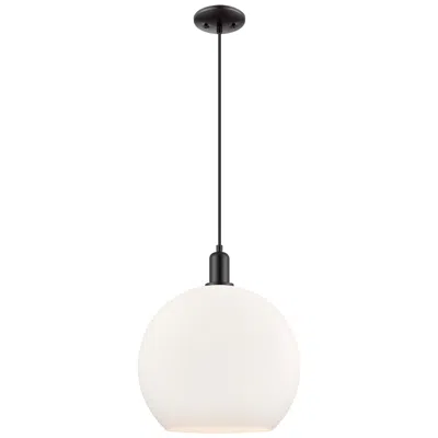 Innovations Lighting Arcadia Athens 14"w Black Cord Hung Mini Pendant W/ Matte White Shade