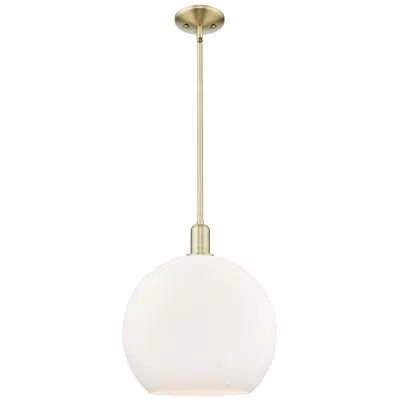 Innovations Lighting Arcadia Athens 14"w Brass Stem Hung Mini Pendant W/ Matte White Shade