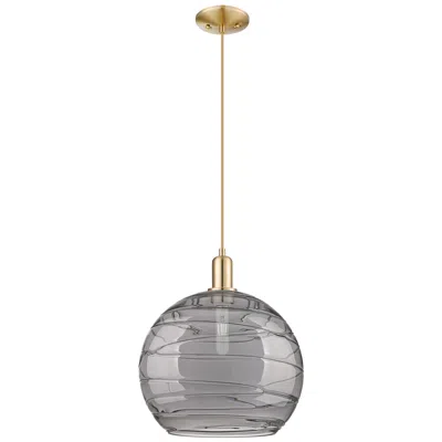Innovations Lighting Arcadia Athens 14"w Bronze Cord Pendant W/ Light Smoke Deco Shade