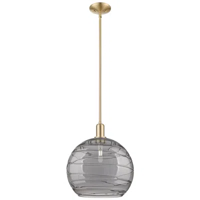 Innovations Lighting Arcadia Athens 14"w Bronze Stem Pendant W/ Light Smoke Deco Shade