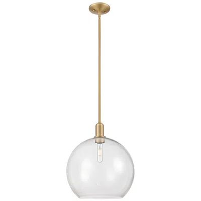 Innovations Lighting Arcadia Athens 14"w Brushed Brass Stem Mini Pendant W/ Clear Shade In Gold