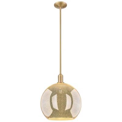 Innovations Lighting Arcadia Athens 14"w Brushed Brass Stem Mini Pendant W/ Mercury Shade