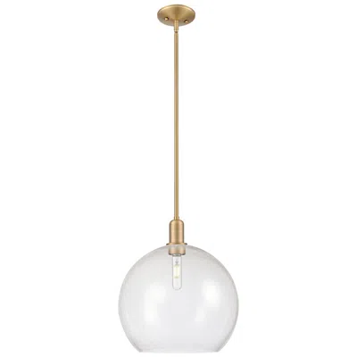 Innovations Lighting Arcadia Athens 14"w Brushed Brass Stem Mini Pendant W/ Seedy Shade