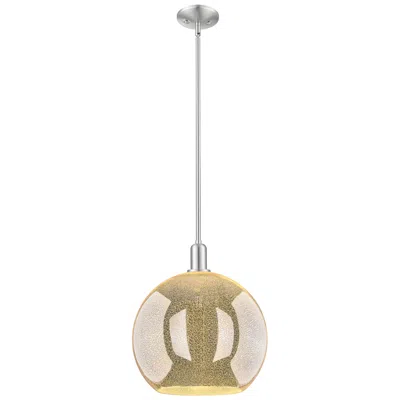 Innovations Lighting Arcadia Athens 14"w Brushed Nickel Stem Mini Pendant W/ Mercury Shade