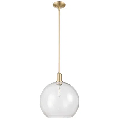 Innovations Lighting Arcadia Athens 14"w Champagne Bronze Stem Mini Pendant W/ Clear Shade In Gold
