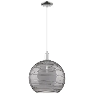 Innovations Lighting Arcadia Athens 14"w Chrome Cord Pendant W/ Light Smoke Deco Shade
