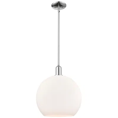 Innovations Lighting Arcadia Athens 14"w Chrome Stem Hung Mini Pendant W/ Matte White Shade