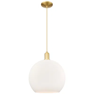 Innovations Lighting Arcadia Athens 14"w Gold Cord Hung Mini Pendant W/ Matte White Shade