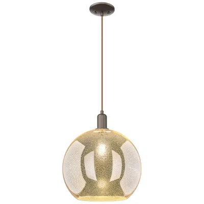 Innovations Lighting Arcadia Athens 14"w Oiled Bronze Cord Mini Pendant W/ Mercury Shade
