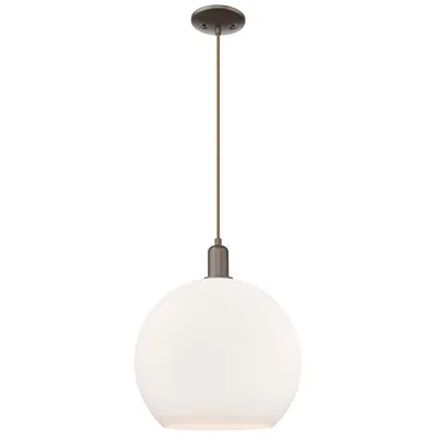 Innovations Lighting Arcadia Athens 14"w Oiled Bronze Cord Pendant W/ Matte White Shade